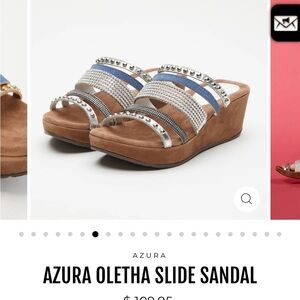 ****NWT and BOX*** 
Azura Style: Oletha, size 8.5, blue/silver, wedge sandals